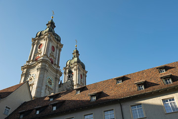Fototapeta na wymiar Türme der Kathedrale von St. Gallen, Schweiz