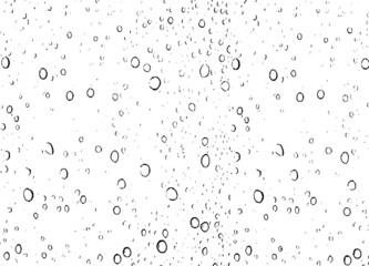 Small water drops texture vector. Rainy window overlay texture. Rain on glass background. Abstract halftone textured effect. Vector Illustration. EPS10.