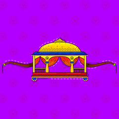 illustration of desi (indian) art style palanquin.