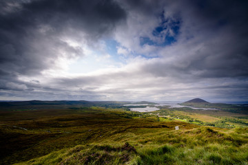 Connemara national park in Ireland view from Diamond hill
