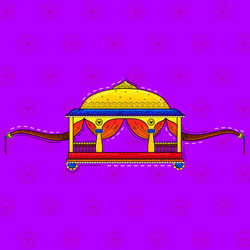 illustration of desi (indian) art style palanquin.