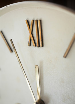 Clock face of the old wall clock