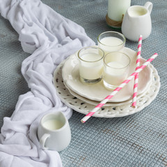 Fresh milk beverage. Healthy nutrition ingredient, dairy themes