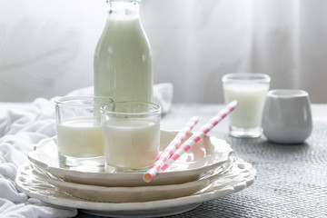 Obraz na płótnie Canvas Fresh milk beverage. Healthy nutrition ingredient, dairy themes
