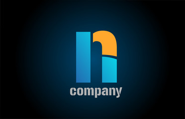 letter n alphabet icon logo shape for business company design