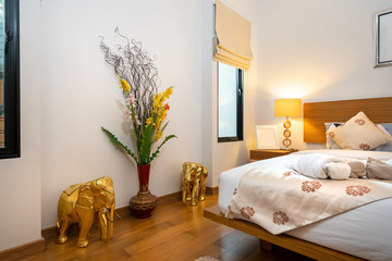 Modern and spacious bedroom in luxury home