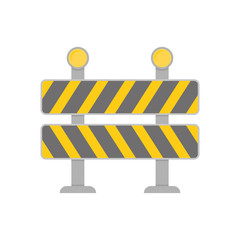 road blocking in flat on white background