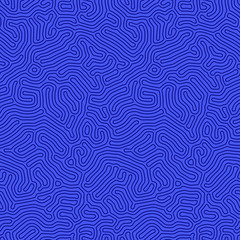 Organic seamless pattern with rounded lines. Diffusion reaction background. Linear design with biological shapes. Abstract vector illustration.