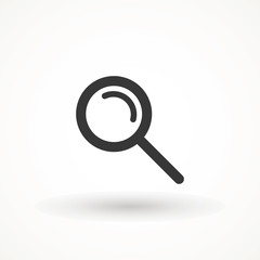 Magnify icon. Magnifying glass icon, vector magnifier or loupe sign. Search vector, magnifying glass pictogram. Zoom symbol.