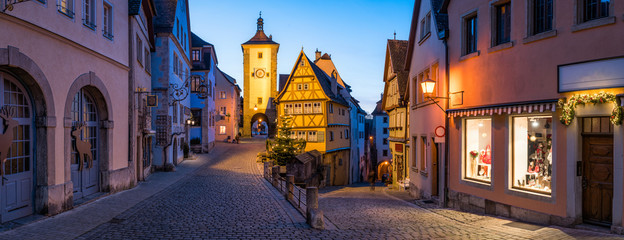 Panoramic view of Rothenburg ob der Tauber in Bavaria, Germany 