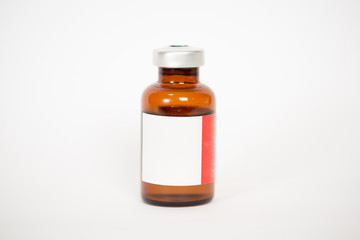 Brown Injection vials on white