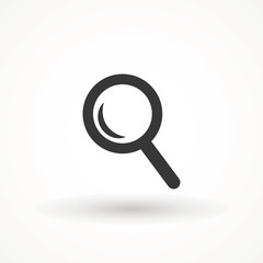 Magnify icon. Magnifying glass icon, vector magnifier or loupe sign. Search vector, magnifying glass pictogram. Zoom symbol.