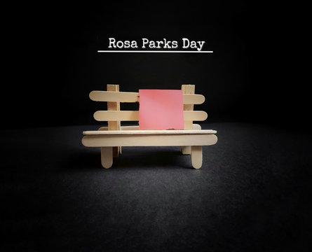 inspirational  celebration day of rosa parks day with seat and blank red paper in vintage background - Powered by Adobe