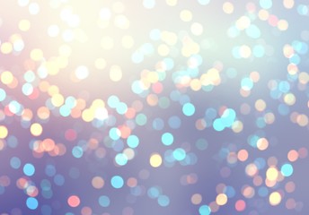 Brilliance bokeh holographic empty background. New Year festive glare texture. Winter celebration abstract illustration. Christmas sparkling backdrop. Iridescent glitter festive trend.