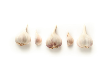 Cloves of garlic on a white background, isolate