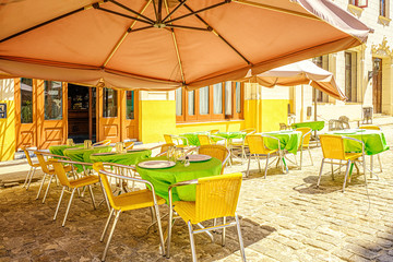 Bright color summer cafe