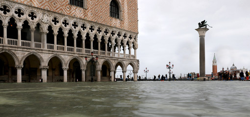 Naklejka premium High water in Venice in Italy