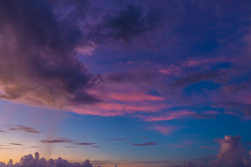 Naklejka na ściany i meble Beautiful evening sky with clouds, sunset.