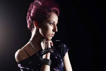 Go-Go girl on dark background