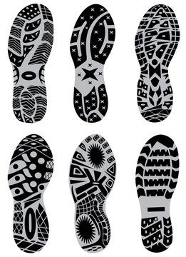 prints of shoes vector illustration