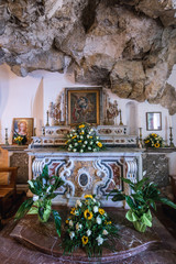 Interior of Madonna della Rocca church in Taormina city, Sicily Island, Italy
