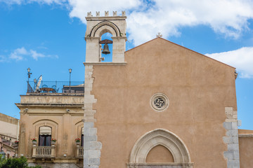 Former St Augustine Church located on Square of 9th April in Taromina city, Sicily Island, Italy