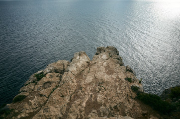 Desert shapes in Formentera Island in spain in front of the sea before an storm