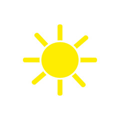 sun flat vector icon isolated on white background