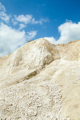 Chalk mining. Chalk hills.