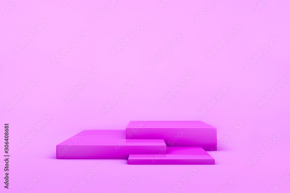Canvas Prints 3d render of pink girly stage for products. copy space. studio light. geometric primitives