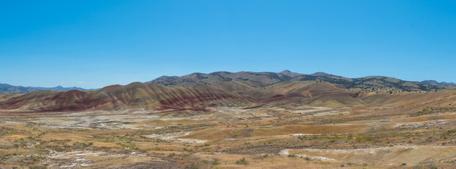 Fototapeta na wymiar Panorama of Painted Hills in Eastern Oregon during the day