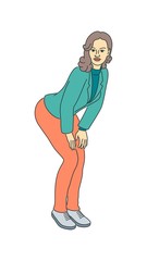 Cartoon drawn sexy adult woman in a seductive pose