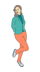 Attractive young businesswoman vector illustration