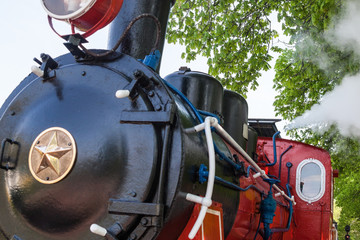 Old soviet steam locomotive