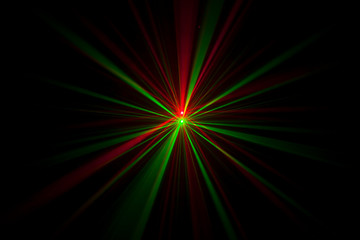 Colourful laser light beams taken in the dark room