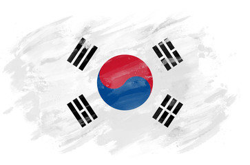 Naklejka premium Korean Flag painted with brush