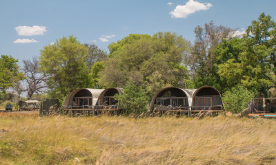 Lodge at the channels of okavango, Moremi game reserve, Botswana, Africa