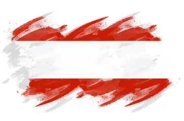 Austria's Flag painted with brush
