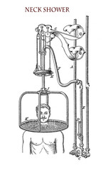 Healthcare and medicine: neck shower with special shower apparatus,19th century