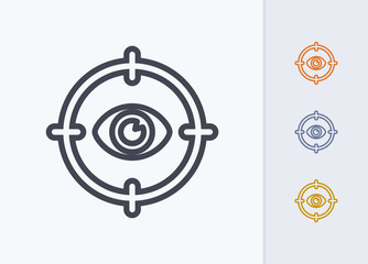 Eyeball Within Target - Pastel Stroke Icons