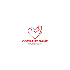 Love Fitness Logo Design Vector