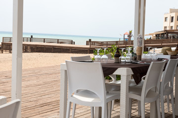 Bar on the shore of the sea