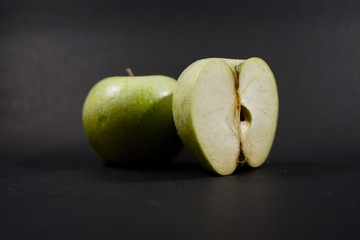 apple isolate on black background
