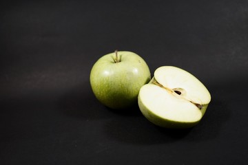 green apples on a background isolate