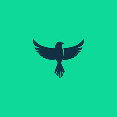 bird logo clean and modern style isolated on green background