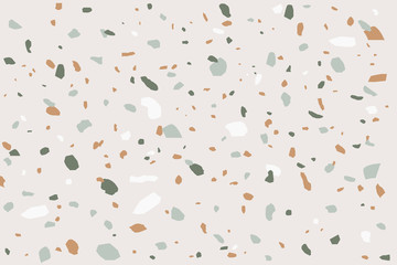 Texture Terrazzo in light colors. Classic italian cover composed of natural stone and concrete. Vector illustration.