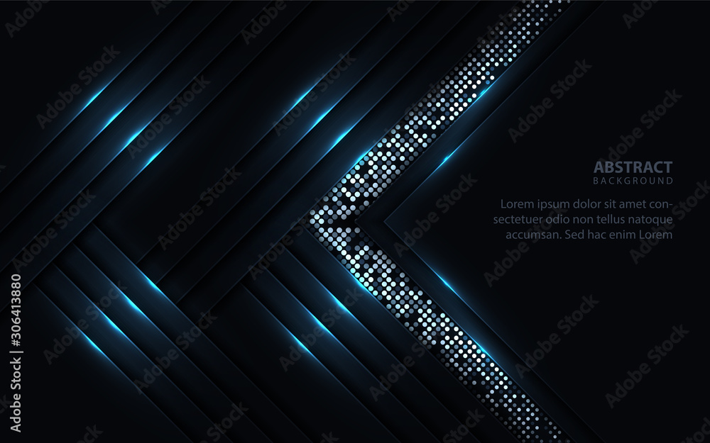Poster dark abstract background with paper shapes overlap layers. luxury and modern concept texture with si