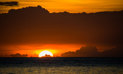 The sun under the clouds