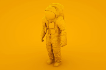 Yellow Spaceman Astronaut Cosmonaut 3d illustration