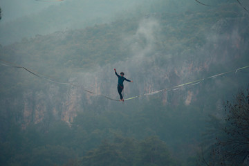 Highline in the fog.